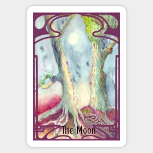 The Moon tarot card Sticker